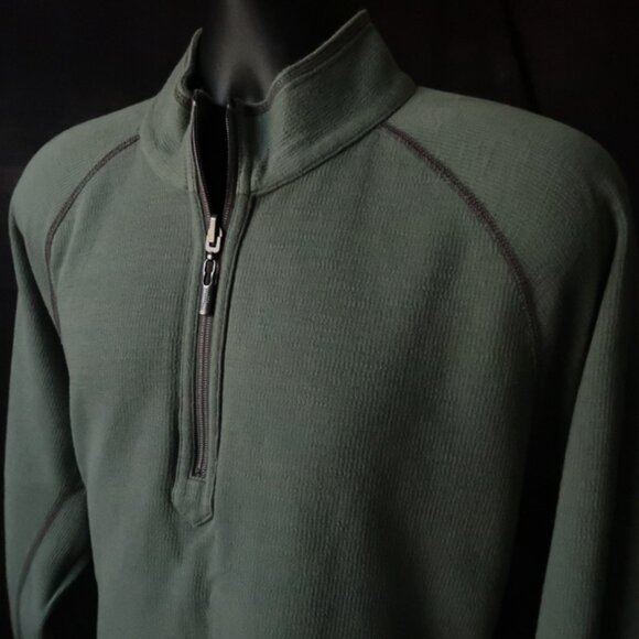 Tommy Bahama Green Heather On the Doubles Half Zip Reversible Sweater (XL) SOFT - Picture 10 of 12